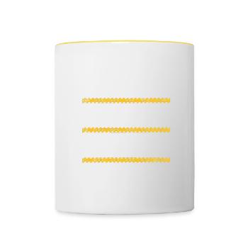 Je ne peux pas, j’ai des casseroles sur la scène du crime, - Mug contrasté - blanc/jaune - Devant