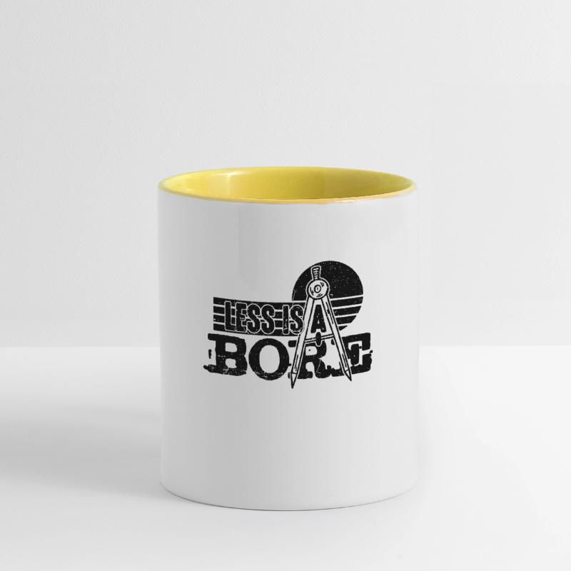 Less Is A Bore Retro Construct Builder Architects Mug contrasté