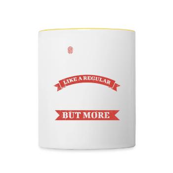 Forensic scientist like a normal scientist, - Contrasting Mug - white/yellow - Front