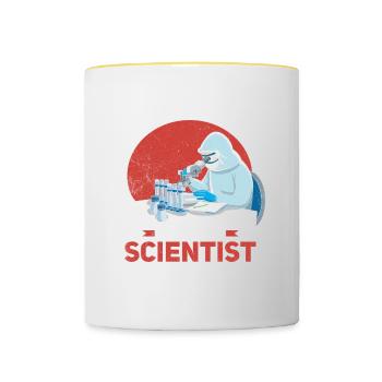 Forensic scientist like a normal scientist, - Contrasting Mug - white/yellow - Front