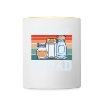 Canned food squad - Contrasting Mug - white/yellow - Front