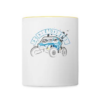 Es Eskaliert Eh Quad - Tasse zweifarbig - Weiß/Gelb - Vorne