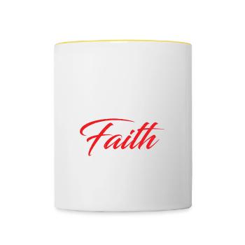Seelsorge Glaube Unter Beschuss, Kaplan - Tasse zweifarbig - Weiß/Gelb - Vorne