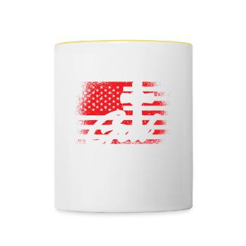 Im Dienst An Gott Und Vaterland, Kaplan - Tasse zweifarbig - Weiß/Gelb - Vorne