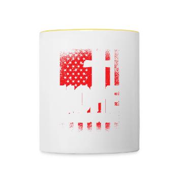 Hoffnung In Tarnung, Kaplan - Tasse zweifarbig - Weiß/Gelb - Vorne