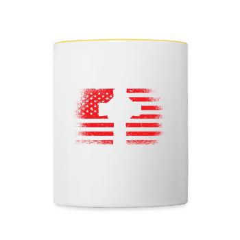 Soldaten, Schutzengel, Kaplan - Tasse zweifarbig - Weiß/Gelb - Vorne