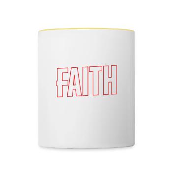 Glauben An Die Front Bringen, Kaplan - Tasse zweifarbig - Weiß/Gelb - Vorne