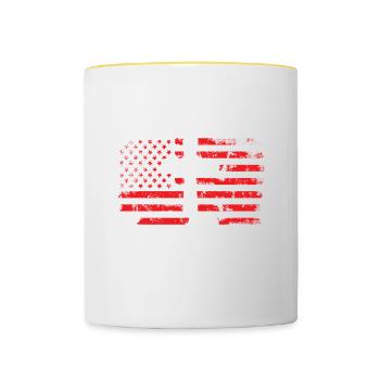 Glauben An Die Front Bringen, Kaplan - Tasse zweifarbig - Weiß/Gelb - Vorne