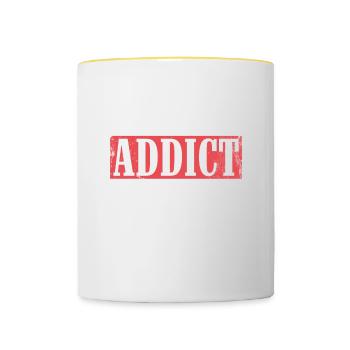 Zorbing Addict, Zorbing - Mug contrasté - blanc/jaune - Devant