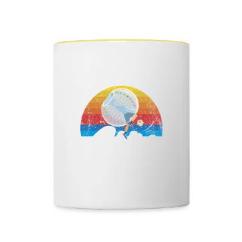 Zorbing Addict, Zorbing - Mug contrasté - blanc/jaune - Devant