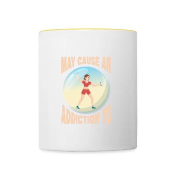 Zorbing peut causer une dépendance à l’adrénaline - Mug contrasté - blanc/jaune - Devant