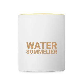 Wassersommelier - Tasse zweifarbig - Weiß/Gelb - Vorne