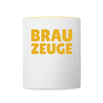 Buveur de bière Brewman - Mug contrasté - blanc/jaune - Devant
