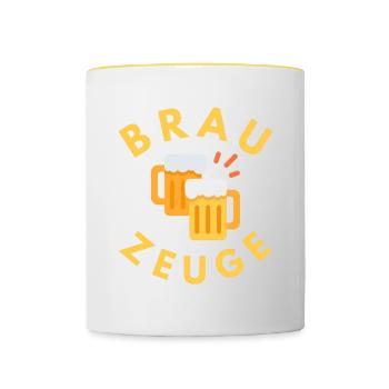 Buveur de bière Brewware - Mug contrasté - blanc/jaune - Devant