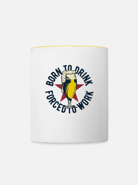 Bier - Tasse zweifarbig - Weiß/Gelb