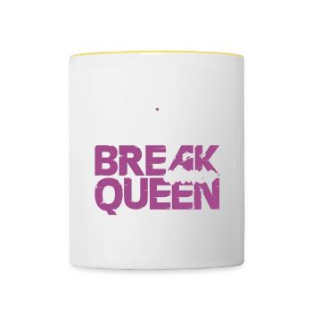 breakdance königin - Tasse zweifarbig - Weiß/Gelb - Vorne