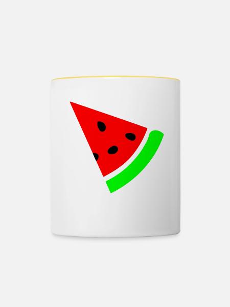 Wassermelone - Tasse zweifarbig - Weiß/Gelb