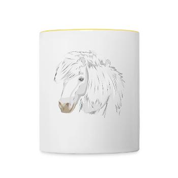 Poney Cheval Blanc Cheval Blanc - Mug contrasté - blanc/jaune - Devant