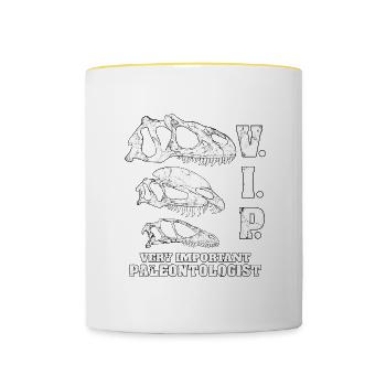 VIP paleontologist - Contrasting Mug - white/yellow - Front