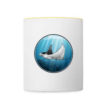 manta ray - Contrasting Mug - white/yellow - Front