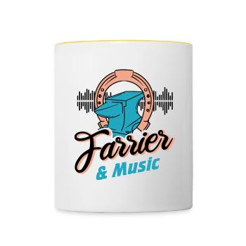 Forging Farrier Funny Saying Metalworker Horse - Contrasting Mug - white/yellow - Front