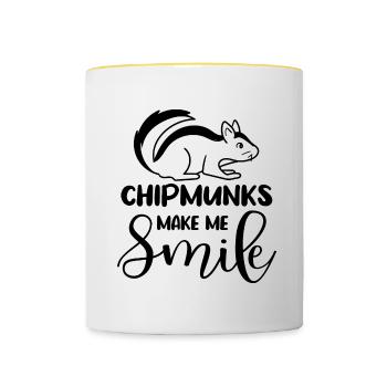 Chipmunk Animal Forest Nature Wildlife - Contrasting Mug - white/yellow - Front