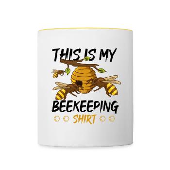 Beekeeping Honey Summer Bee Keeper - Contrasting Mug - white/yellow - Front