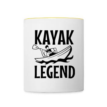 Canot de kayak Kayak Legend Nature Wildlife - Mug contrasté - blanc/jaune - Devant