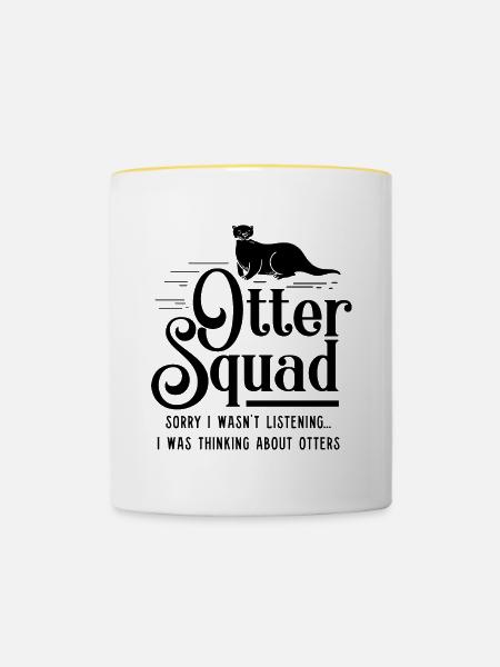 Otter Squads Natur Wildlife Wald Tier - Tasse zweifarbig - Weiß/Gelb