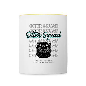 Loutres et notes de musique Musicien Sea Otter - Mug contrasté - blanc/jaune - Devant