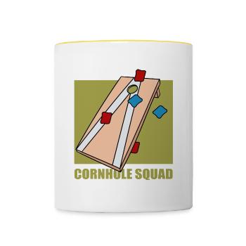 Cornhole Board Sack Toss Hobby Sports - Mug contrasté - blanc/jaune - Devant