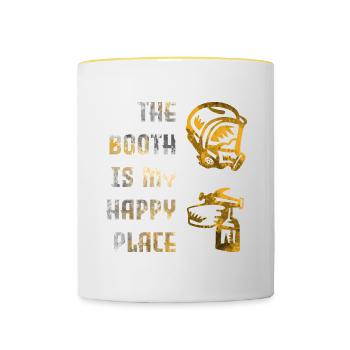 Tuner de voiture Peintre Cadeau - Mug contrasté - blanc/jaune - Devant