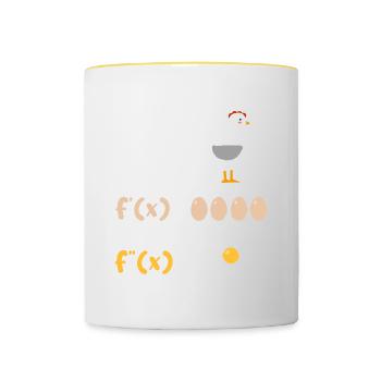 Math Derivation Chicken Student Teacher Gift - Contrasting Mug - white/yellow - Front