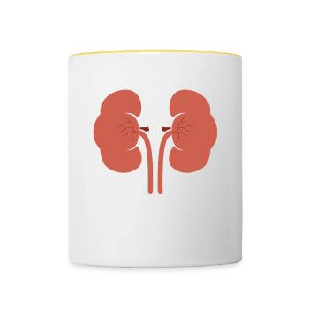 Don de greffe de rein de donneur d’organes - Mug contrasté - blanc/jaune - Devant