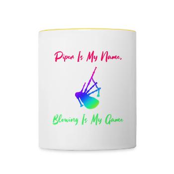 Scotland Bagpipe Bagpipe Musician Gift - Contrasting Mug - white/yellow - Front