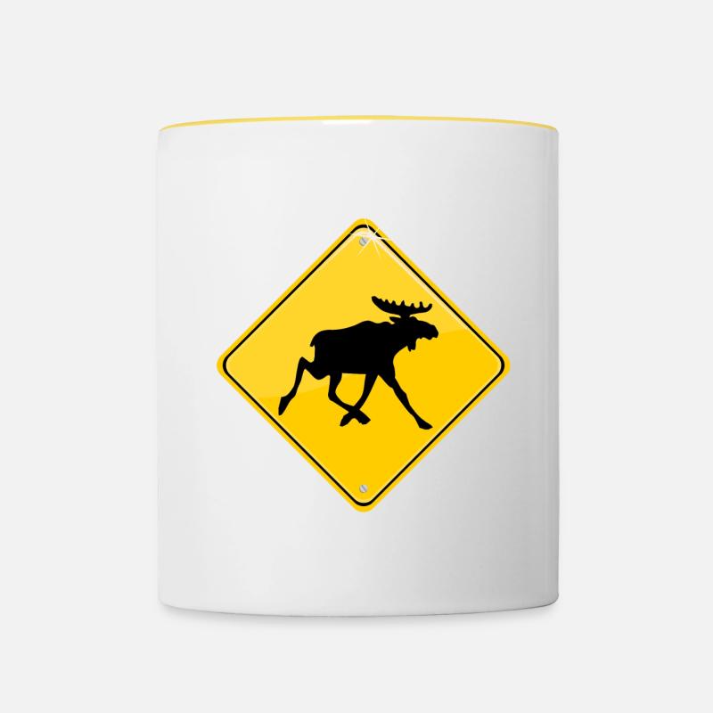 Elch - Tasse zweifarbig - Weiß/Gelb