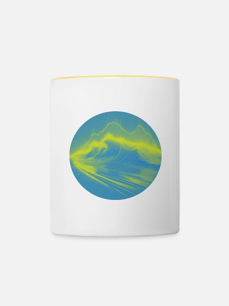 Waveolution - WAVES & WAVS - Tasse zweifarbig - Weiß/Gelb