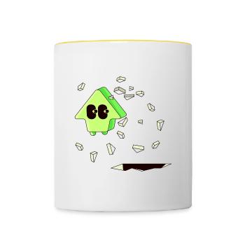AUFWÄRTS GEHEN - Tasse zweifarbig - Weiß/Gelb - Vorne