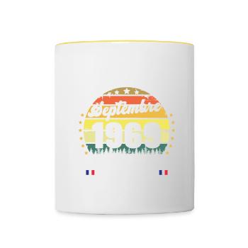 53 Ans Anniversaire Vintage Né en Septembre 1969 - Mug contrasté - blanc/jaune - Devant