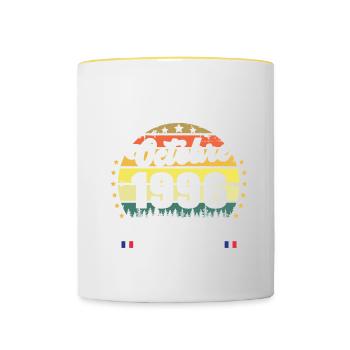 26 Ans Anniversaire Vintage Né en Octobre 1996 - Mug contrasté - blanc/jaune - Devant