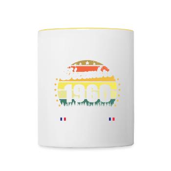 62 Ans Anniversaire Vintage Né en Décembre 1960 - Mug contrasté - blanc/jaune - Devant