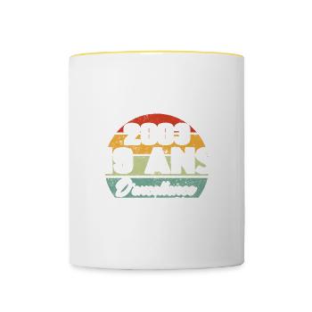 Cadeau 18 ans d'excellence / Édition limitée 2004 - Mug contrasté - blanc/jaune - Devant
