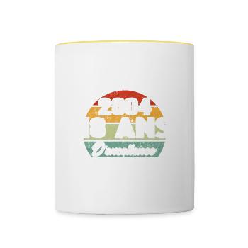 Cadeau 18 ans d'excellence / Édition limitée 2004 - Mug contrasté - blanc/jaune - Devant