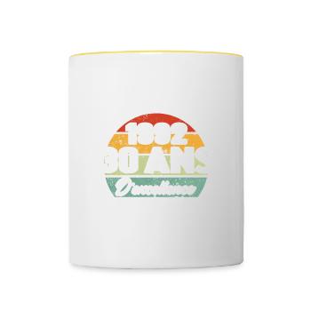 Cadeau 30 ans d'excellence / Édition limitée 1992 - Mug contrasté - blanc/jaune - Devant
