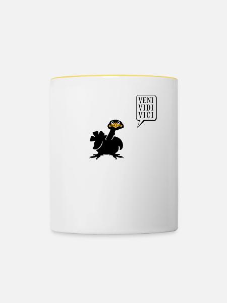 Truthahn (3c) - Tasse zweifarbig - Weiß/Gelb