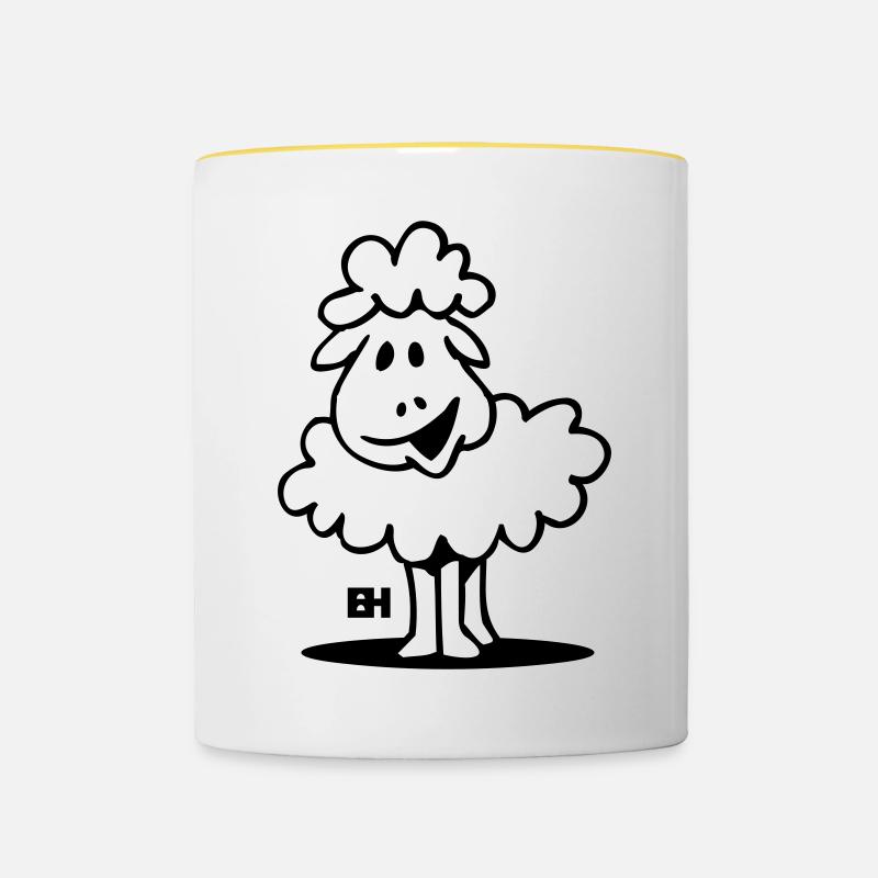 Sheep - Contrasting Mug - white/yellow
