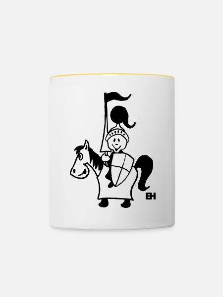 Ritter - Tasse zweifarbig - Weiß/Gelb
