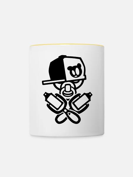 baby graffiti - Tasse zweifarbig - Weiß/Gelb