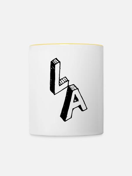 LOS ANGELES - Tasse zweifarbig - Weiß/Gelb