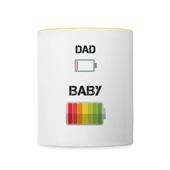 Dad vs Baby - Mug contrasté - blanc/jaune - Devant